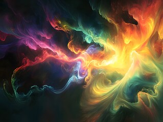 Fototapeta premium Streams of light in different colors and intensities