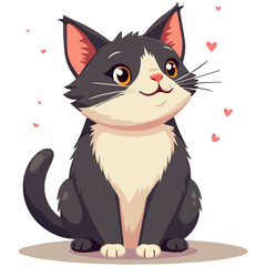 black cat with heart