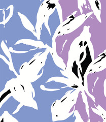 Abstract big white flowers seamless pattern,Simple seamless pattern with cute flowers. Abstract floral background. Vector illustration for design, fabric and print. Craft stamp style.