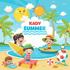 Vector Ilustration Of Summer Children
