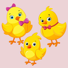 illustration cartoon chicks

