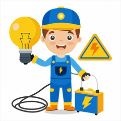 cartoon drawing electrician