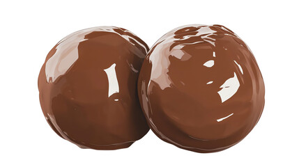 Delicious chocolate ball, white isolated background