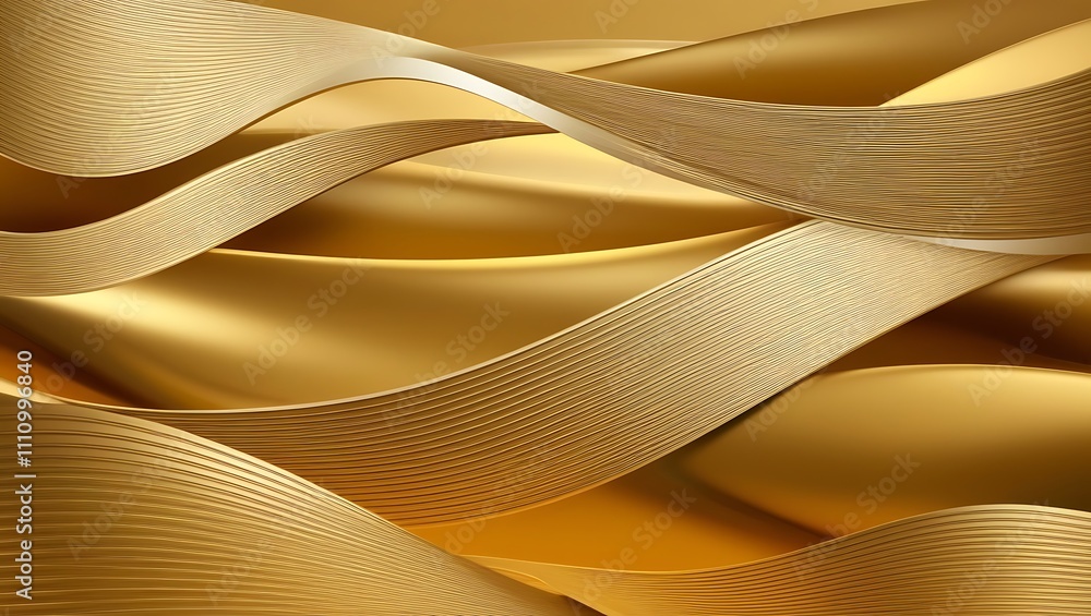 Poster abstract background with golden waves. generative ai.