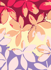 Abstract Big flowers pattern, upscale floral pattern. graphical textures floral, trendy colors pattern , flowers background with leaves. vector illustration.