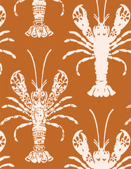 sea pattern with lobster,seamless pattern.