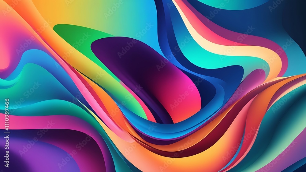 Poster abstract colorful wavy background. generative ai.