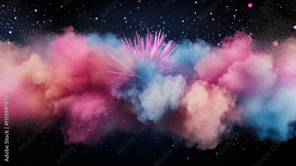 Wall mural cosmic cloud of colorful nebulae in the deep expanse of outer space