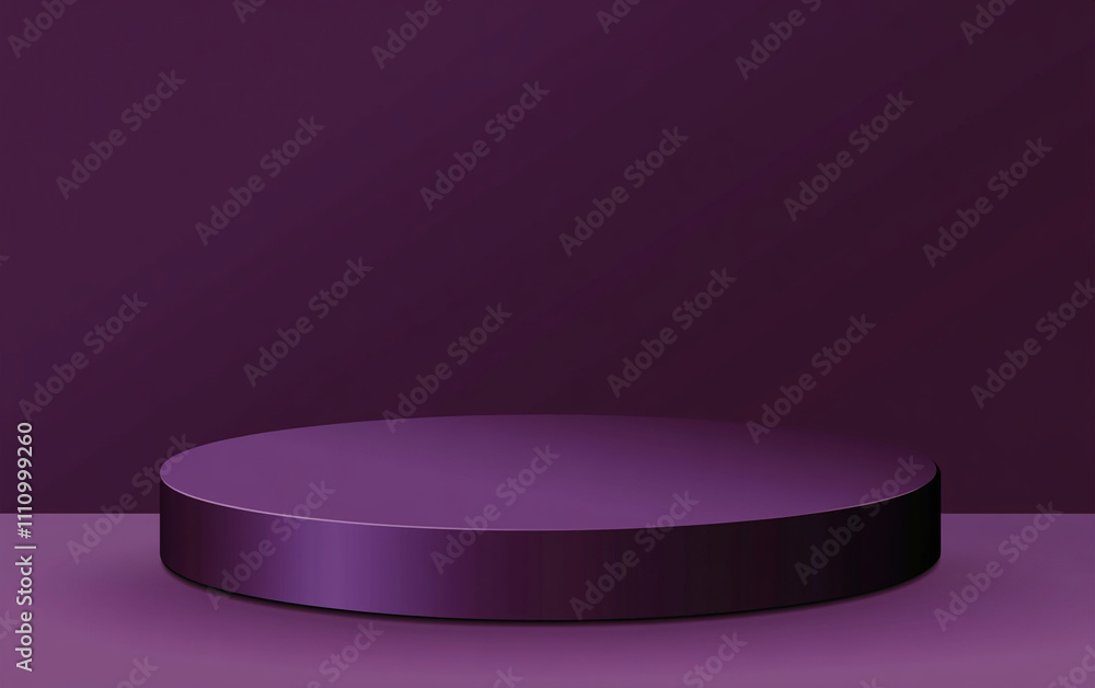 Aufkleber Circular platform on a textured purple background, showcasing modern design and simplicity in a studio setting