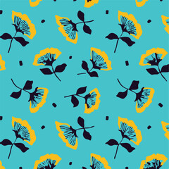 Flowers patterns. Seamless floral backdrop.monochrome, solid abstract small , big flower ,leaves, all over vector design  background illustration digital image for paper or textile,seamless pattern