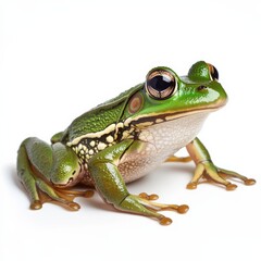 Obraz premium cute green frog on a white background