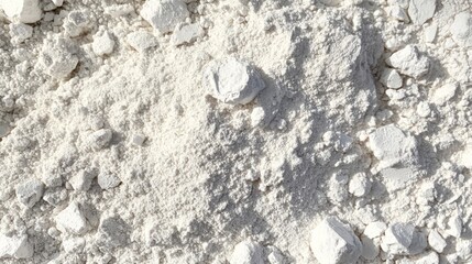 Close-up of White Powder with Irregular Chunks
