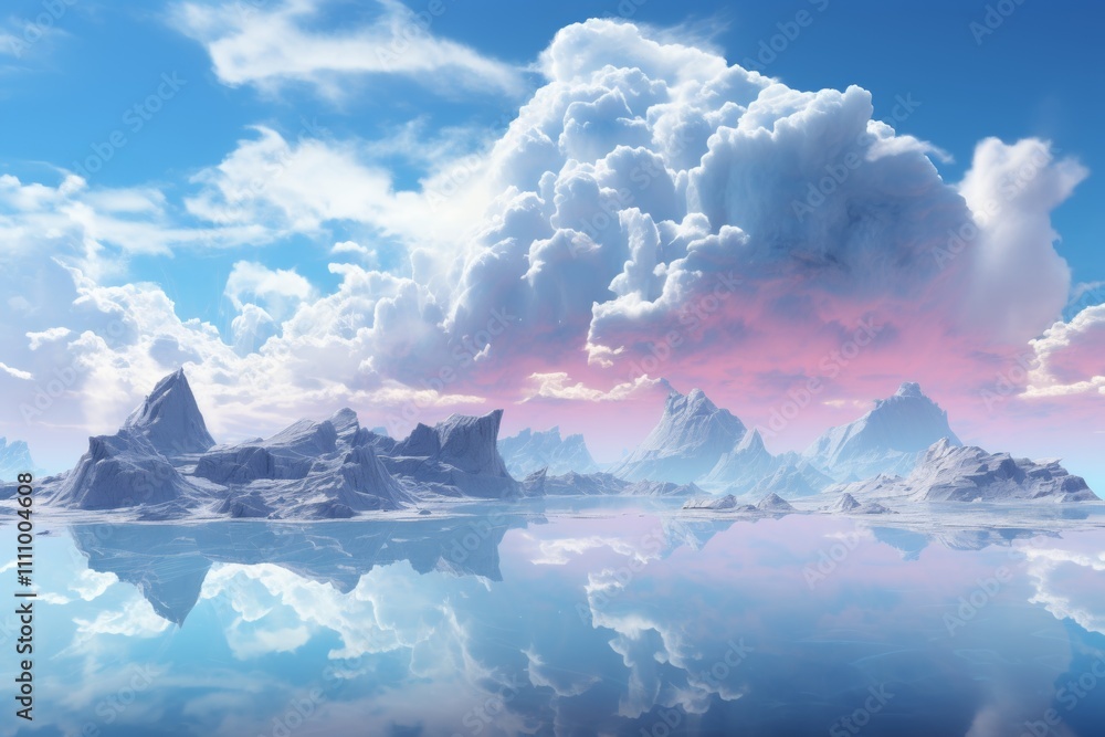 Poster pale blue background enhancing composition elements with a harmonious color palette