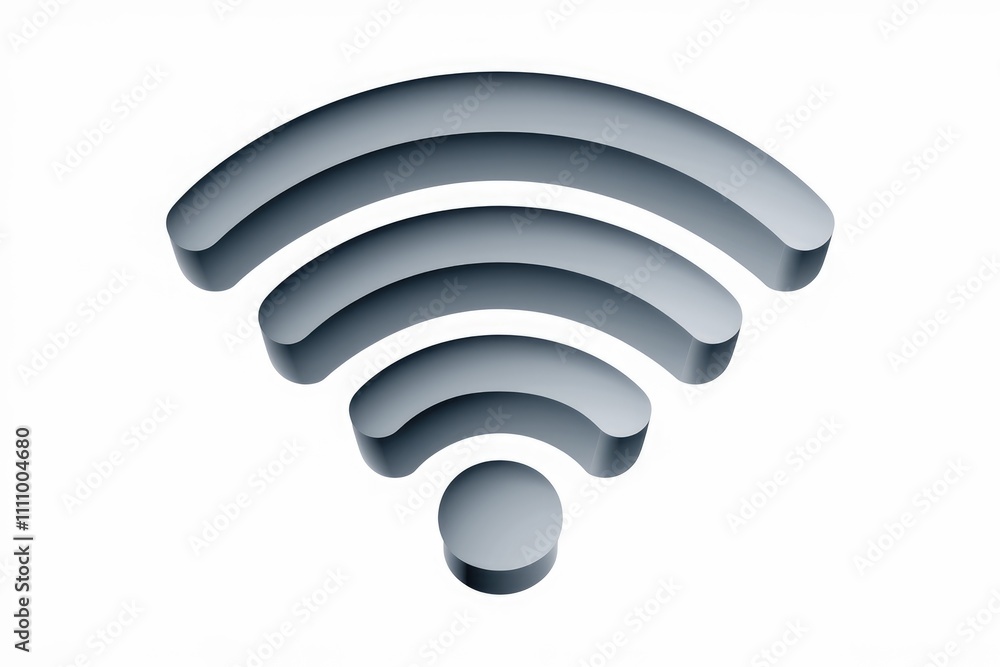 Poster 3D rendering of a Wi Fi symbol  representing wireless connectivity.