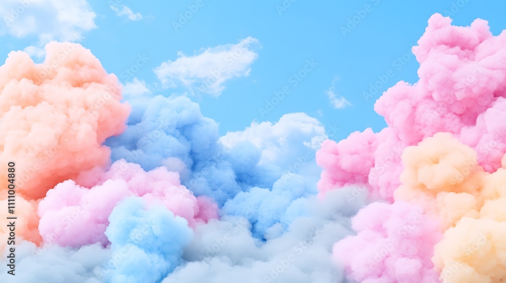 Poster a soft and colorful cloud pattern creating a dreamy atmosphere