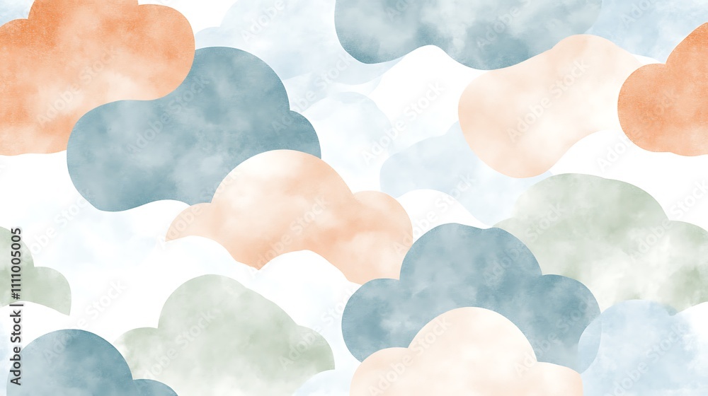 Poster a soft and colorful cloud pattern creating a dreamy atmosphere