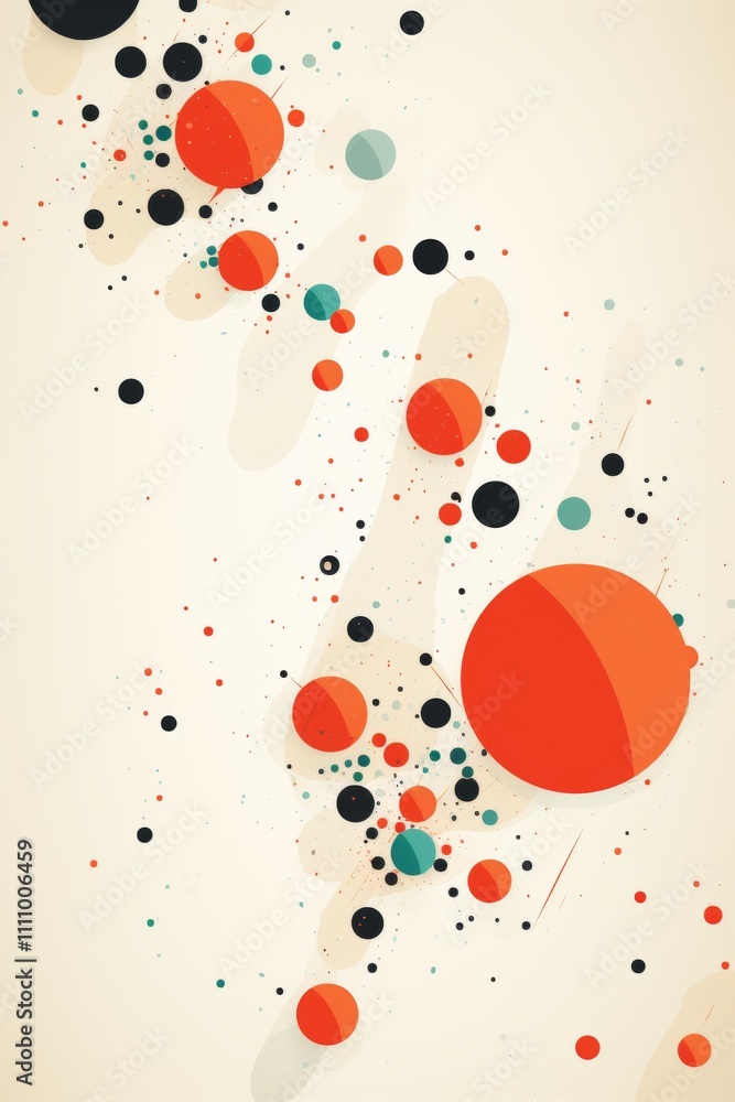Poster minimalistic two color pattern design with stripes or dots on a bright background for magazine