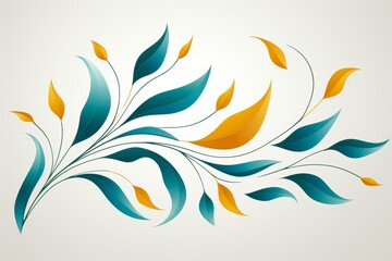 Obraz premium Abstract nature minimalist leaf or flower design in two harmonious colors with text space