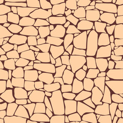 
Seamless pattern with brown stones. Vector illustration for interior design and scenes in natural style