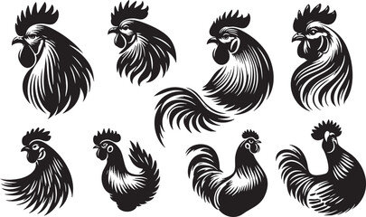 Farmyard Hen Vectors for Agricultural Branding Projects
