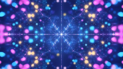 Fototapeta premium A Stunning Abstract Design of Neon Circuitry with Vibrant Colors and Lights Against a Dark Background