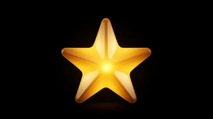 Obraz premium Shining star against a dark night sky bright yellow or gold with deep blue or black background