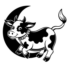 cow on white background