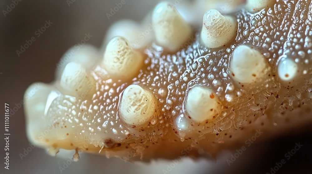 Aufkleber close-up view of a marine creature's tentacle with unique textures and patterns, showcasing its intr