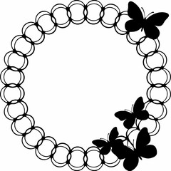 frame with butterflies