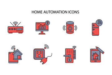 Home automation icon set.vector.Editable stroke.linear style sign for use web design,logo.Symbol illustration.