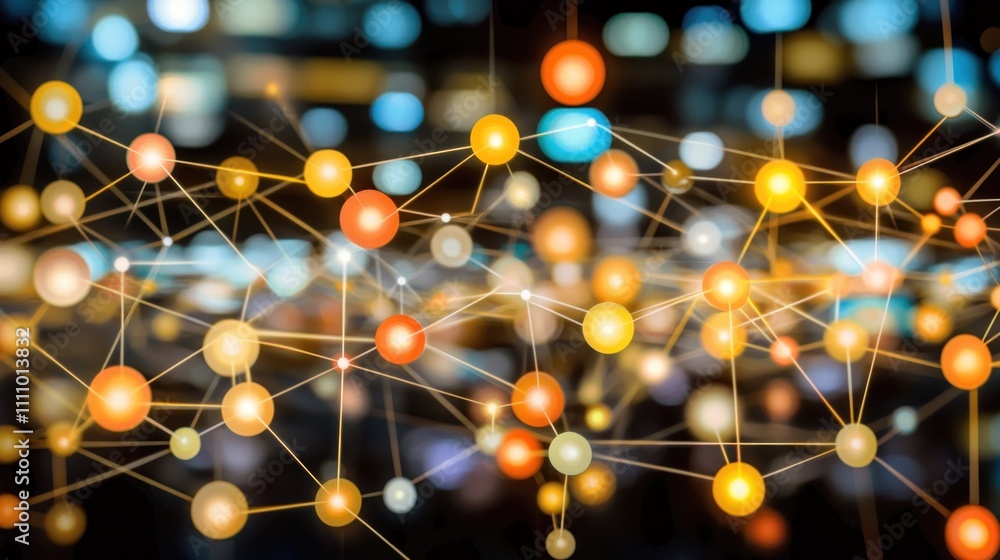 Aufkleber illuminated network: a digital connection abstract