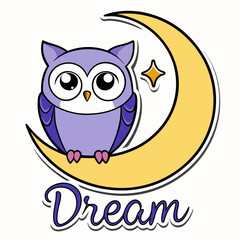 owl on a blue background