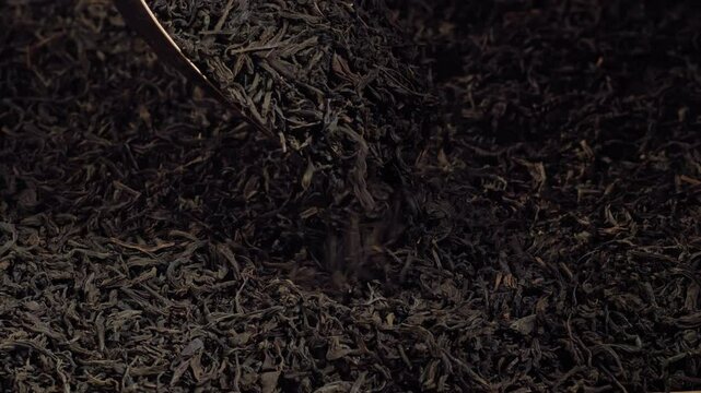 Pour dried tea leaves. Black tea. 
