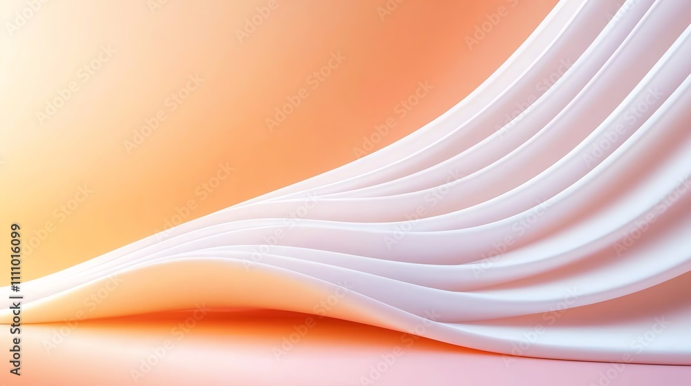 Poster a serene image showcasing elegant, flowing fabric in soft pastel colors, creating a calming and mode