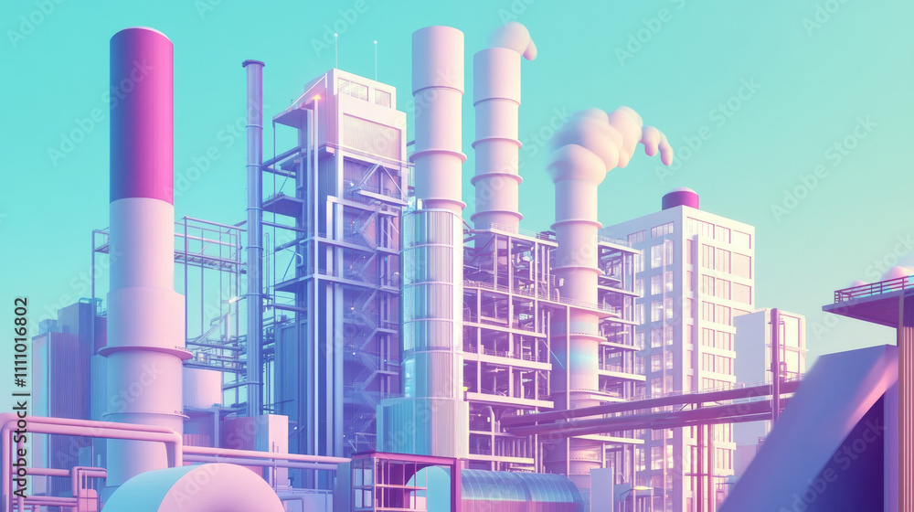 Poster smart factory which use futuristic technology which combine big data, iot, 5g, machine deep learning