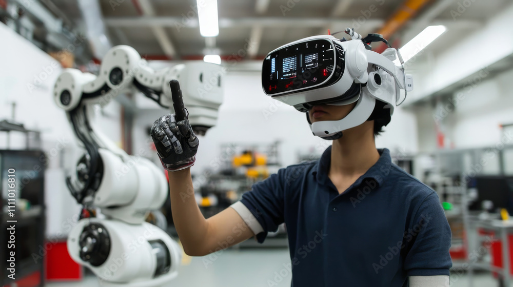 Poster smart factory which use futuristic technology which combine big data, iot, 5g, machine deep learning