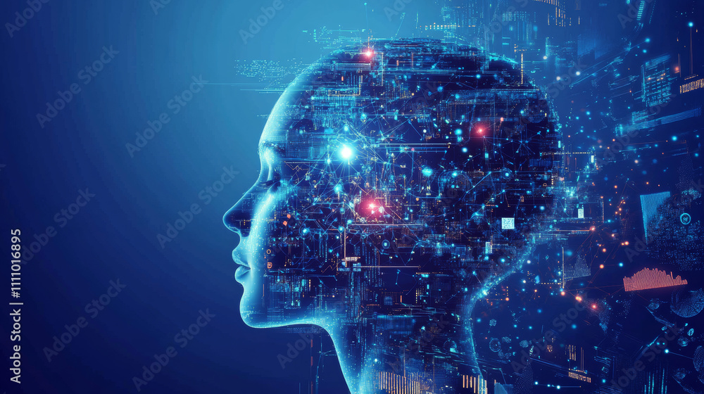 Poster smart factory which use futuristic technology which combine big data, iot, 5g, machine deep learning