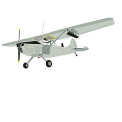 Military propeller light plane with rocket launcher 