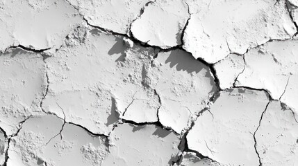 Obraz premium Cracked Earth: A Monochrome Study of Drought