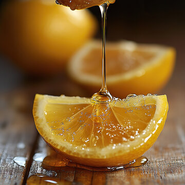 Lemon slice, with honey 