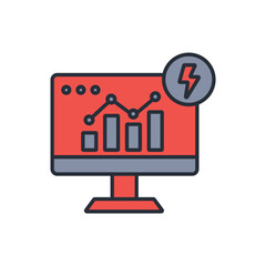 Energy Monitoring icon. vector.Editable stroke.linear style sign for use web design,logo.Symbol illustration.