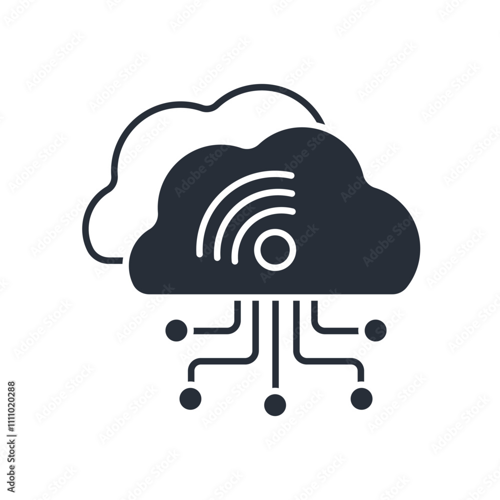 Poster iot icon. vector.editable stroke.linear style sign for use web design,logo.symbol illustration.