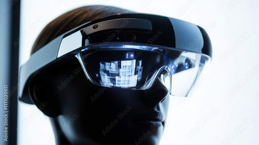 Poster iot smart technology futuristic in industry 4.0 concept, engineer use augmented mixed virtual realit