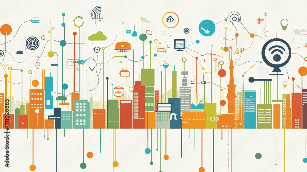 Poster iot smart technology futuristic in industry 4.0 concept, engineer use augmented mixed virtual realit