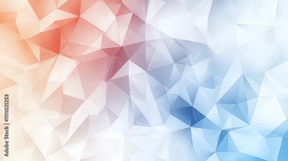 Poster a vibrant abstract background featuring a blend of red, white, and blue hues with geometric shapes. 