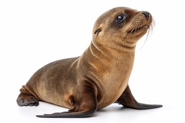 Obraz premium Young California Sea Lion isolated on white background