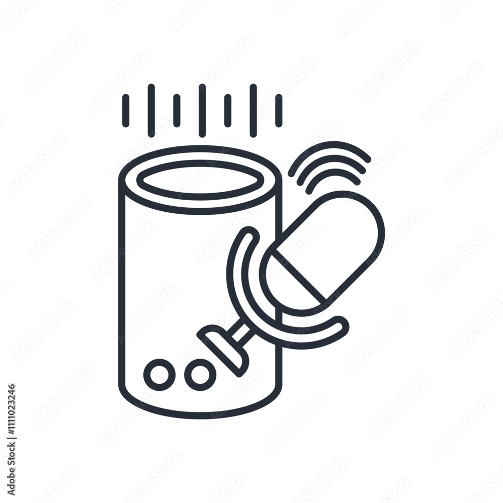 Poster voice assistant icon. vector.editable stroke.linear style sign for use web design,logo.symbol illust