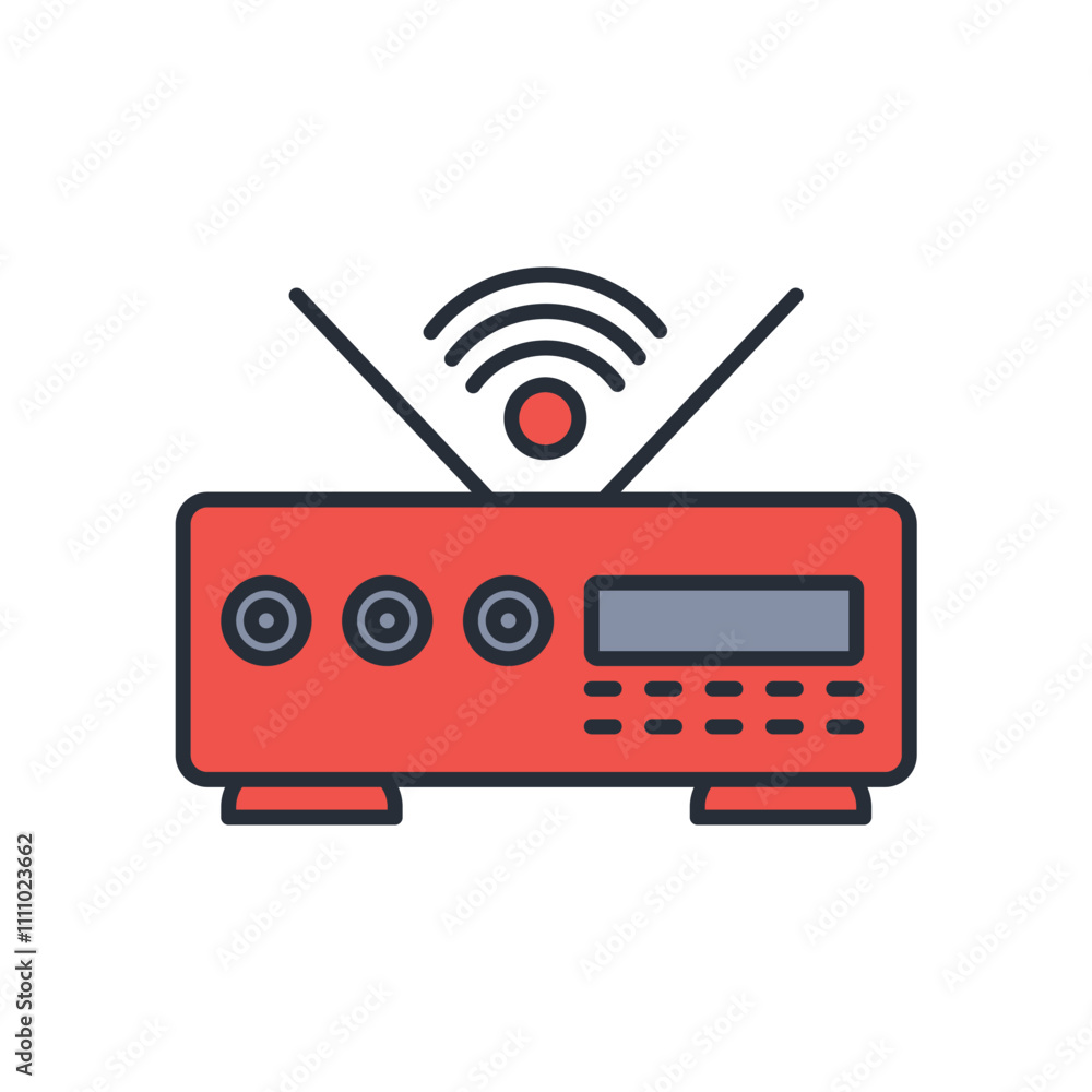 Poster wifi router icon. vector.editable stroke.linear style sign for use web design,logo.symbol illustrati
