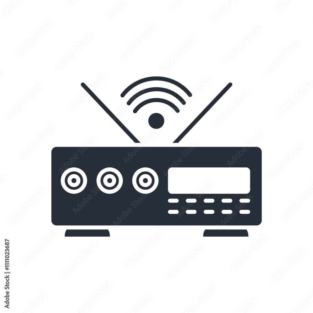 Poster wifi router icon. vector.editable stroke.linear style sign for use web design,logo.symbol illustrati