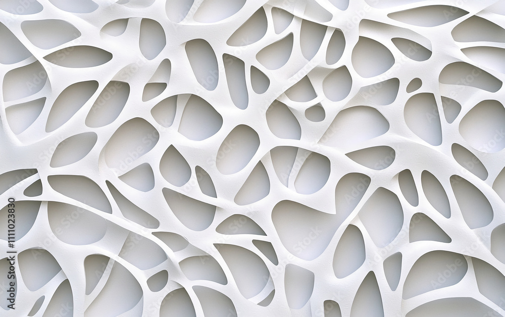 Aufkleber intricate white abstract pattern showcasing organic shapes and forms in a modern artistic design